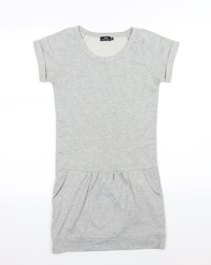 Miss Anna Girls Grey  Jersey T-Shirt Dress  Size 12 Years