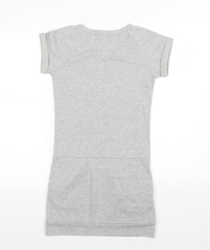 Miss Anna Girls Grey  Jersey T-Shirt Dress  Size 12 Years