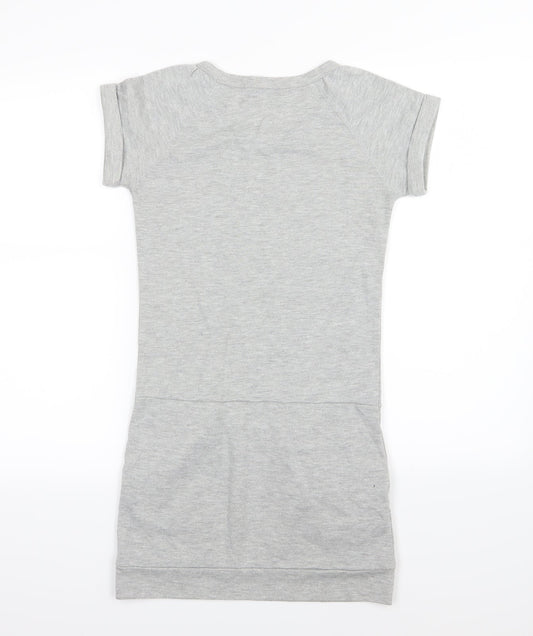 Miss Anna Girls Grey  Jersey T-Shirt Dress  Size 12 Years