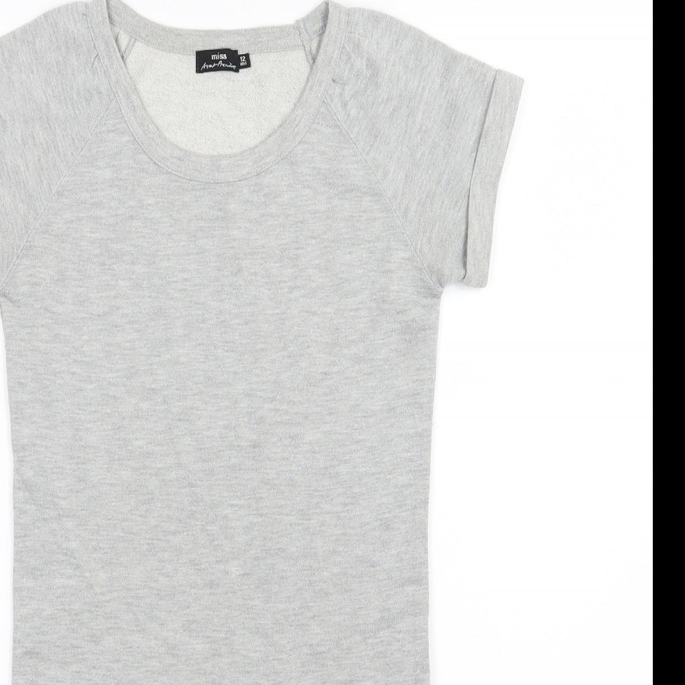 Miss Anna Girls Grey  Jersey T-Shirt Dress  Size 12 Years
