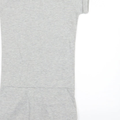 Miss Anna Girls Grey  Jersey T-Shirt Dress  Size 12 Years