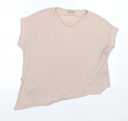 Zara Womens Pink  Knit Pullover Jumper Size S  - Asymmetric Hem