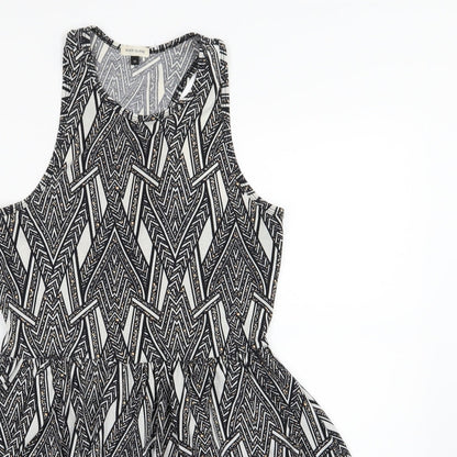 River Island Womens Grey Striped Jersey Skater Dress  Size 10