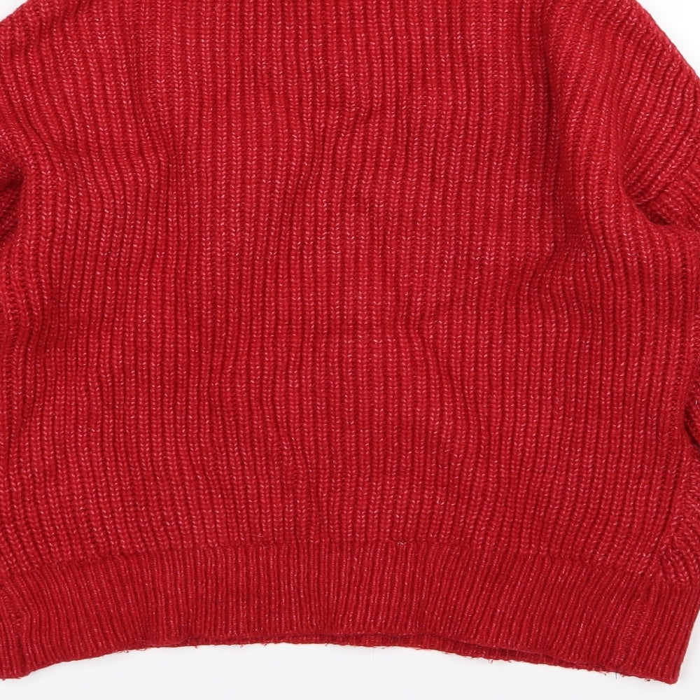 Brand and care label for Primark women’s red knit jumper, size XS