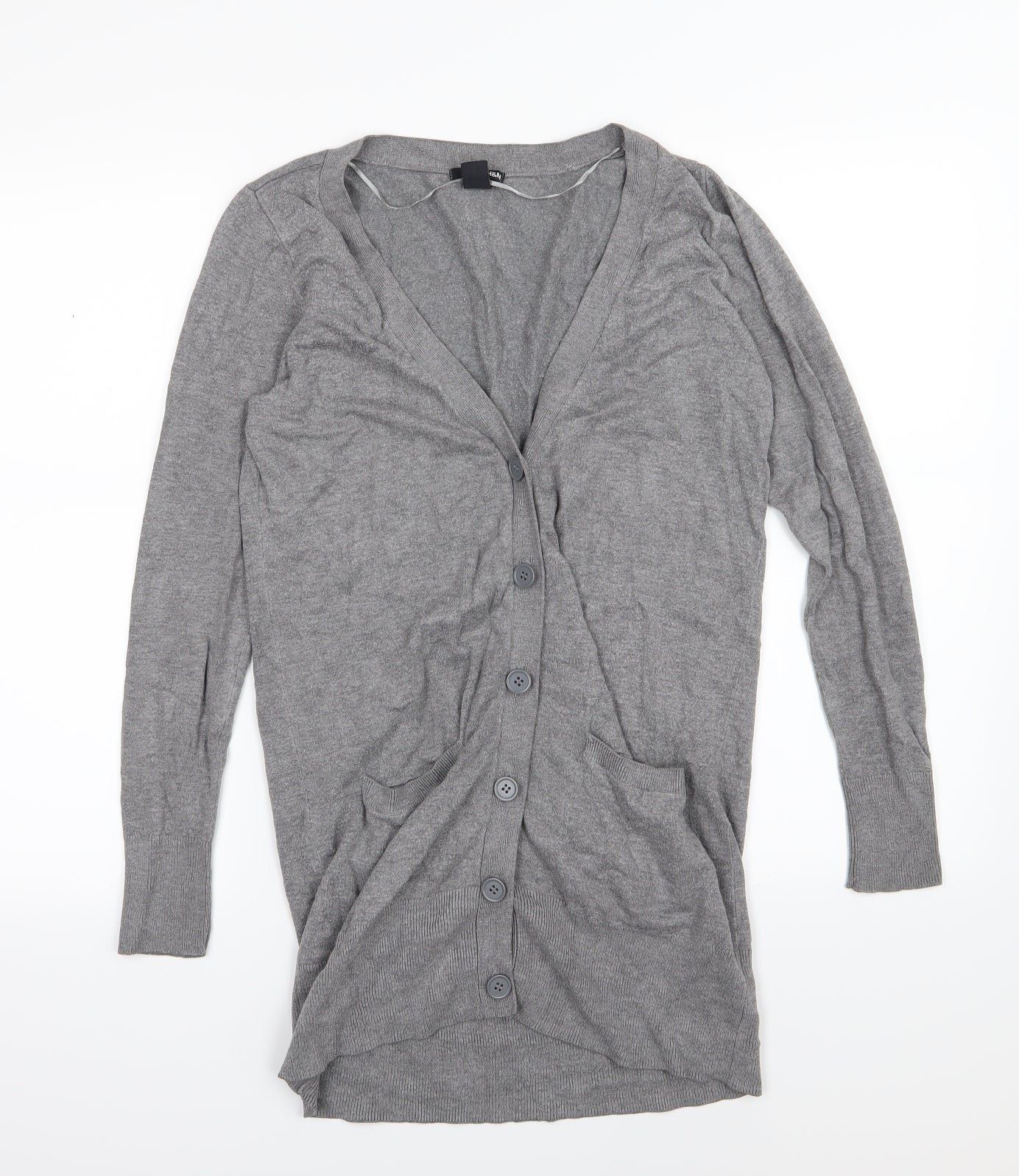 H&M Womens Grey  Knit Cardigan Jumper Size S