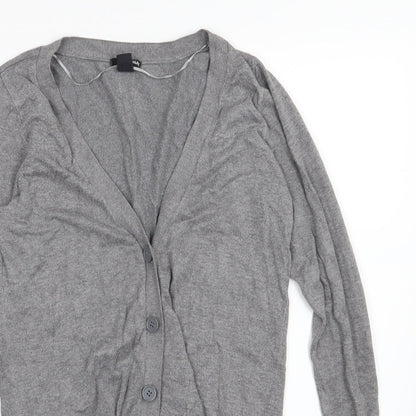 H&M Womens Grey  Knit Cardigan Jumper Size S