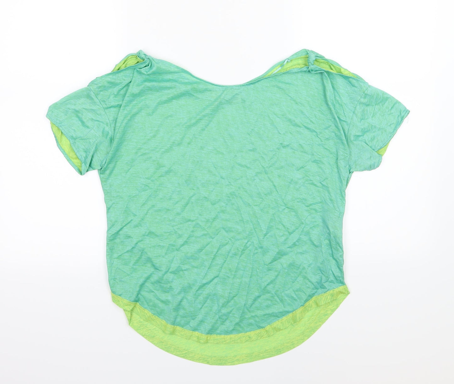 Womens UK Size S Zara Green Basic T-Shirt