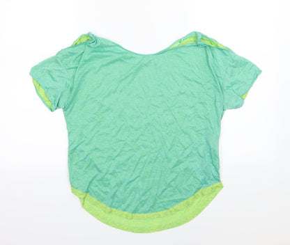 Womens UK Size S Zara Green Basic T-Shirt