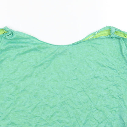 Womens UK Size S Zara Green Basic T-Shirt