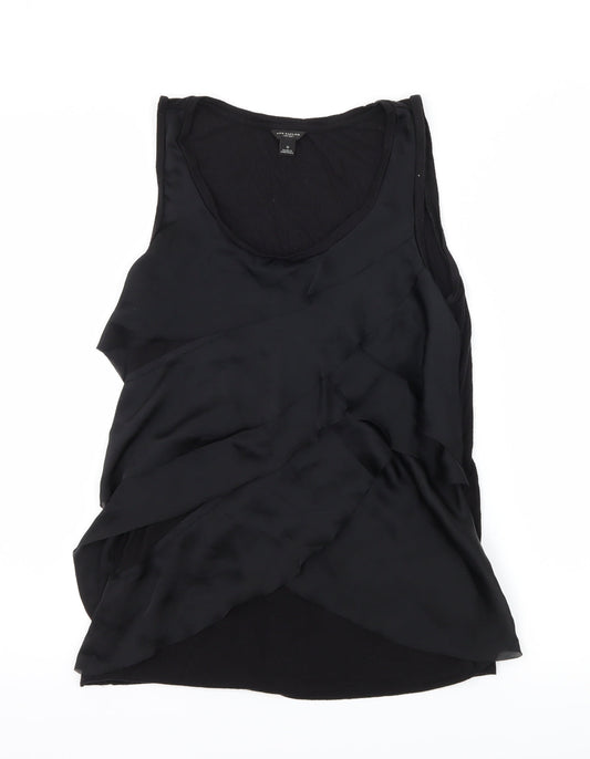 Ann Taylor Womens Black   Basic Tank Size S  - Ruffle Detail
