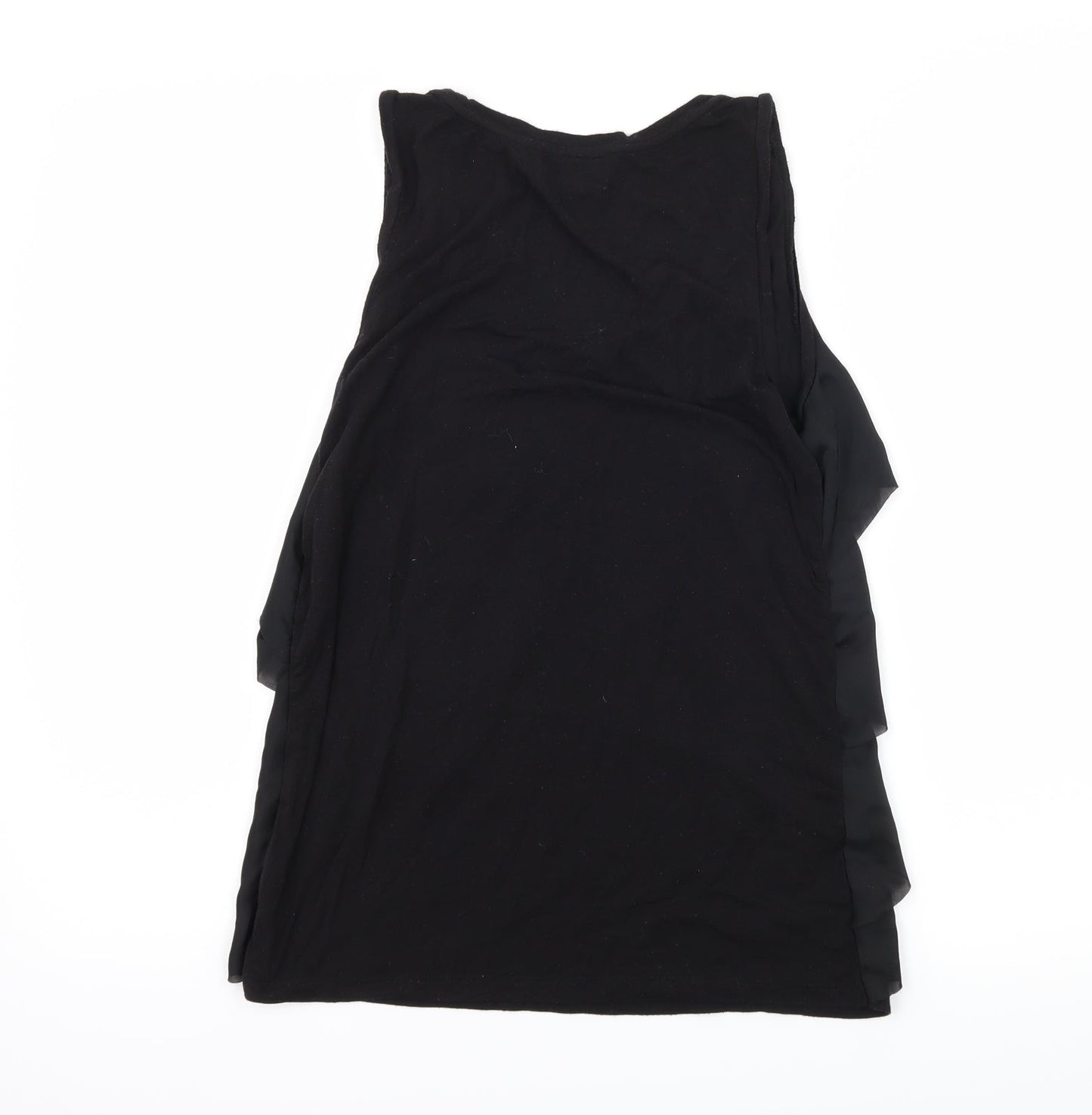 Ann Taylor Womens Black   Basic Tank Size S  - Ruffle Detail
