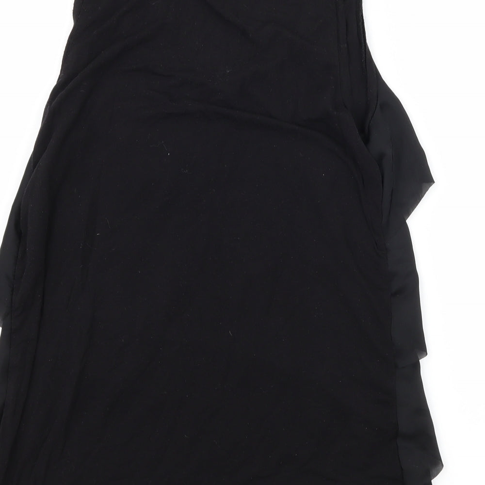 Ann Taylor Womens Black   Basic Tank Size S  - Ruffle Detail
