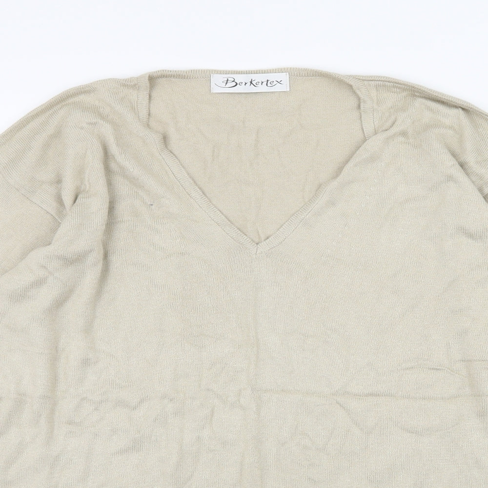 Berkertex Womens Beige  Knit Pullover Jumper Size 14