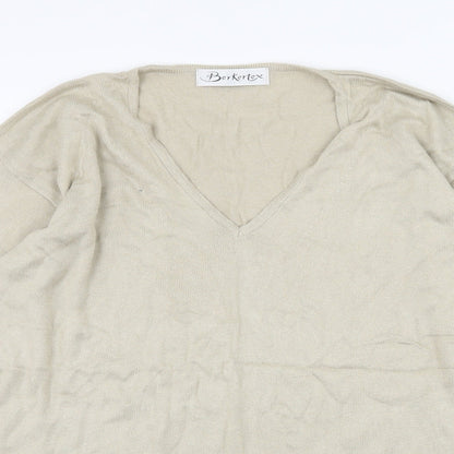 Berkertex Womens Beige  Knit Pullover Jumper Size 14