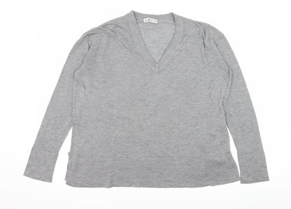 Additional front view of Zara women’s grey knit jumper, size M