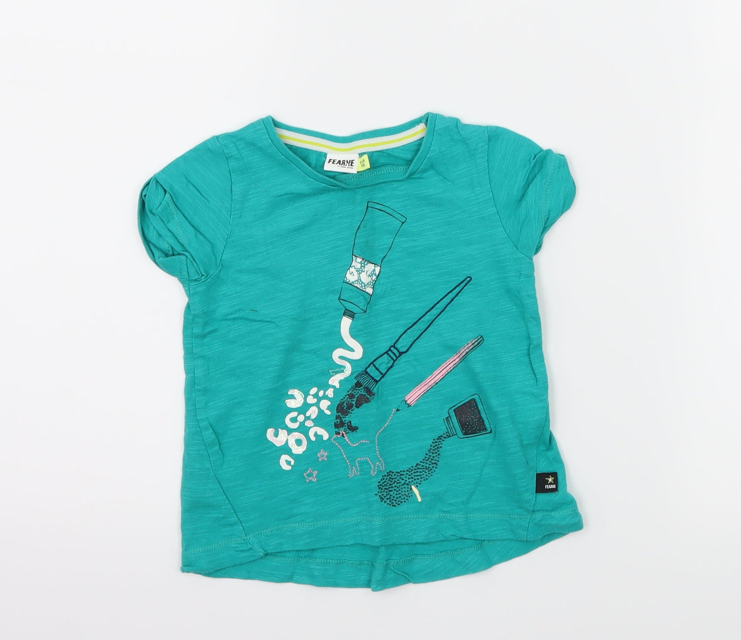 Fearne Girls Blue  Jersey Basic T-Shirt Size 12-18 Months  - Make up