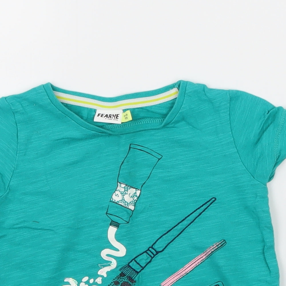 Fearne Girls Blue  Jersey Basic T-Shirt Size 12-18 Months  - Make up