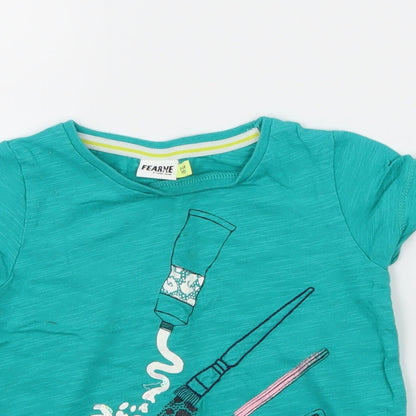 Fearne Girls Blue  Jersey Basic T-Shirt Size 12-18 Months  - Make up