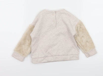 LC Waikiki Girls Ivory  Jersey Pullover Jumper Size 6-9 Months  - Bear