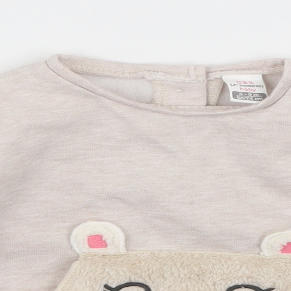 LC Waikiki Girls Ivory  Jersey Pullover Jumper Size 6-9 Months  - Bear