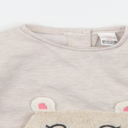 LC Waikiki Girls Ivory  Jersey Pullover Jumper Size 6-9 Months  - Bear