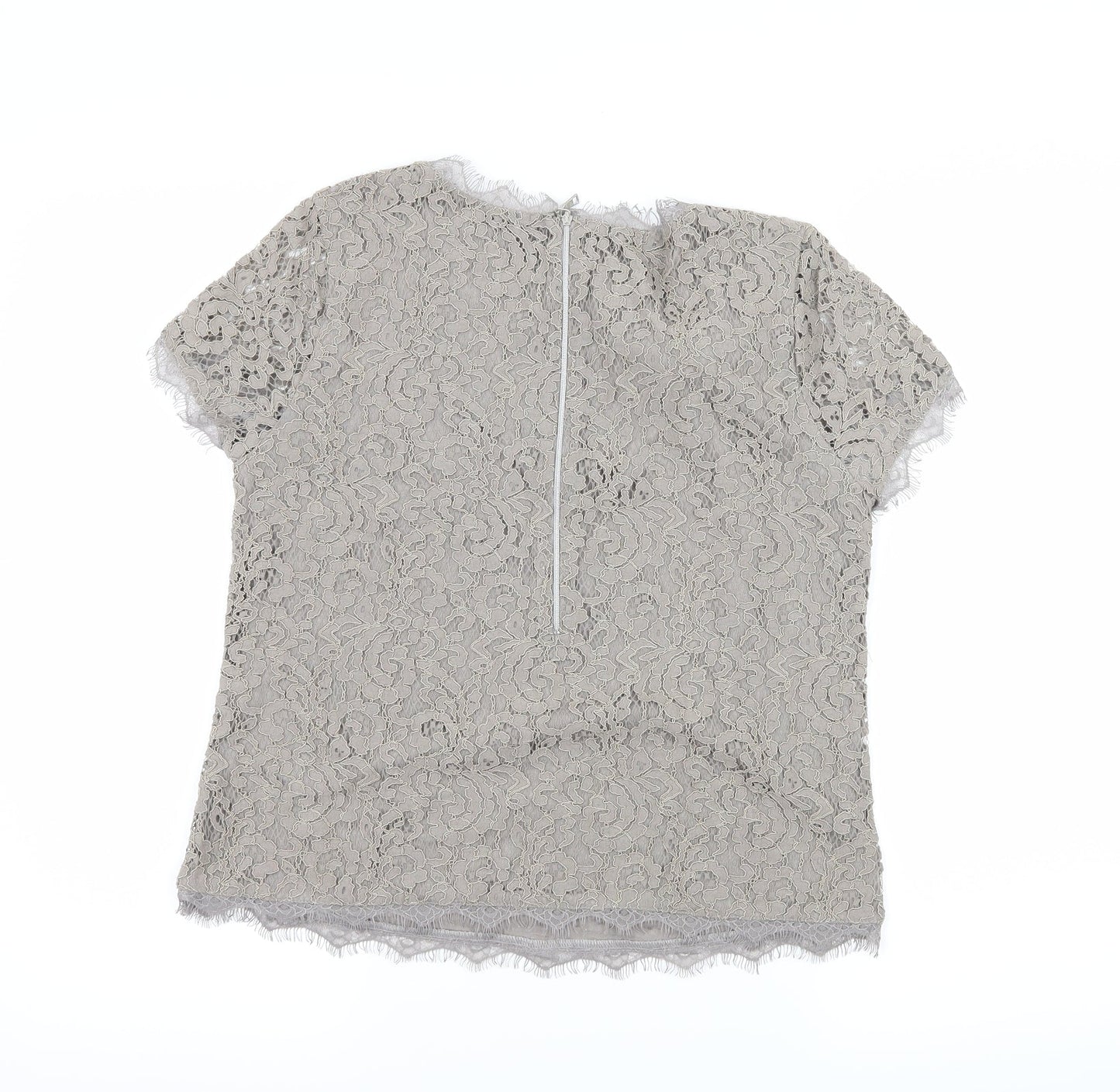 Basler Womens Brown  Lace Basic Blouse Size 8