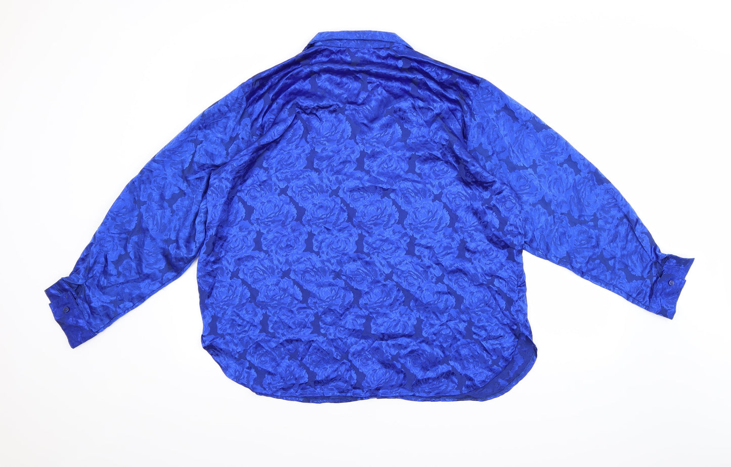 Miss Selfridge Womens Blue Floral  Basic Button-Up Size 14