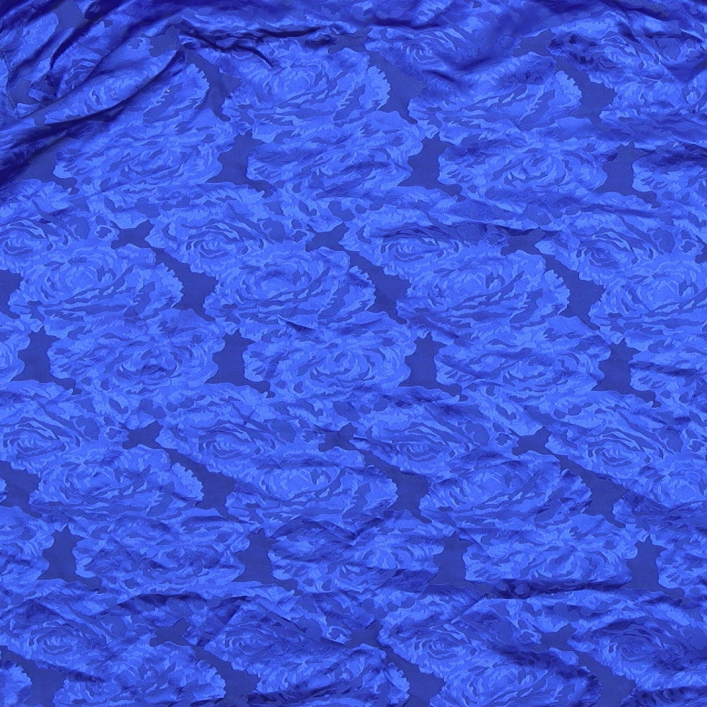 Miss Selfridge Womens Blue Floral  Basic Button-Up Size 14