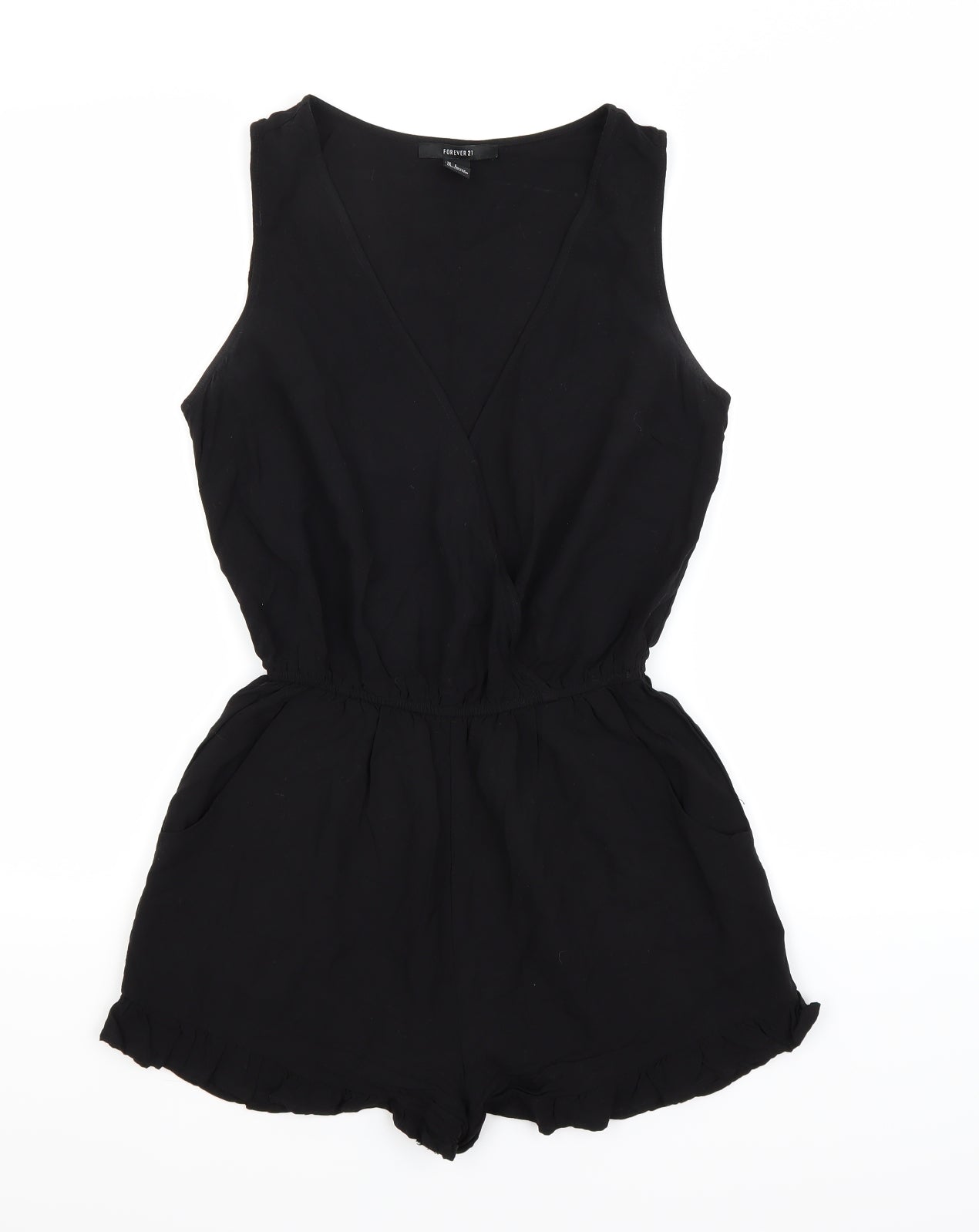 FOREVER 21 Womens Black  Rayon Playsuit One-Piece Size S  - Wrap