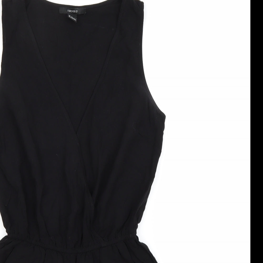 FOREVER 21 Womens Black  Rayon Playsuit One-Piece Size S  - Wrap