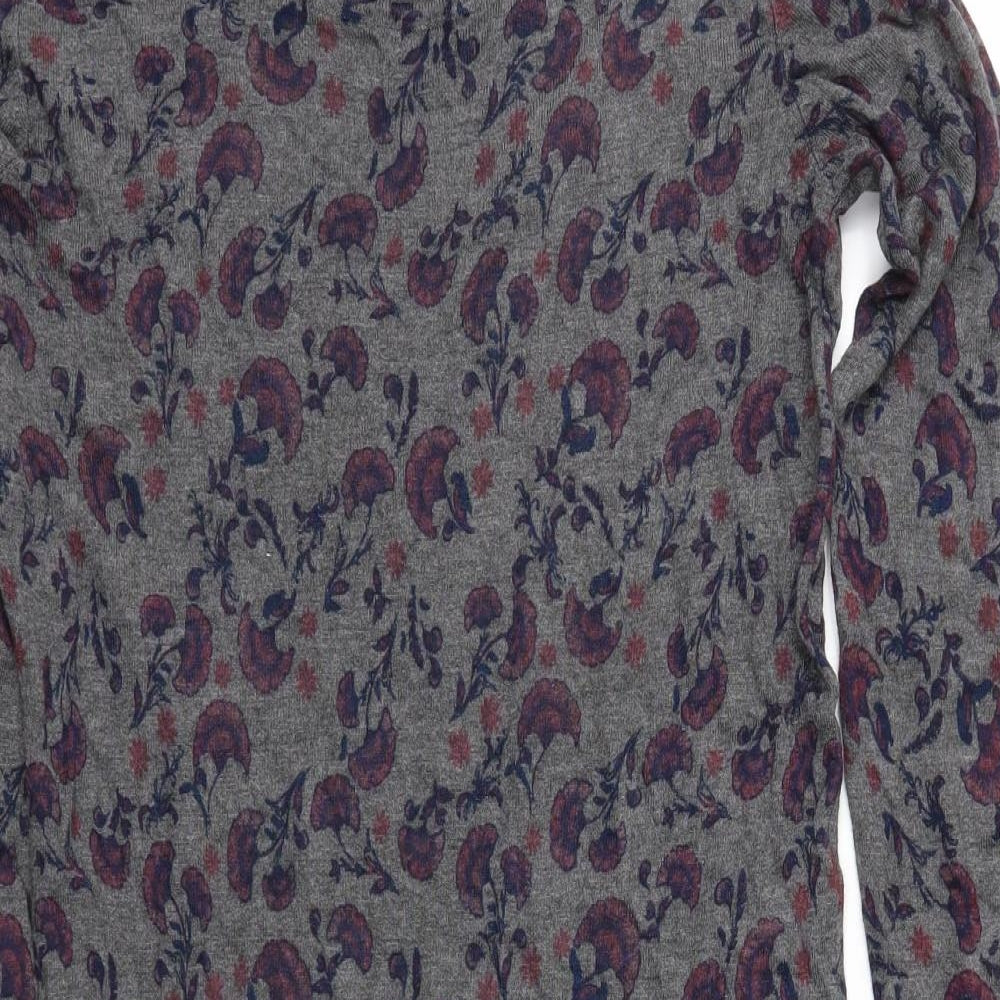 ESMARA Womens Grey Floral Jersey T-Shirt Dress  Size S