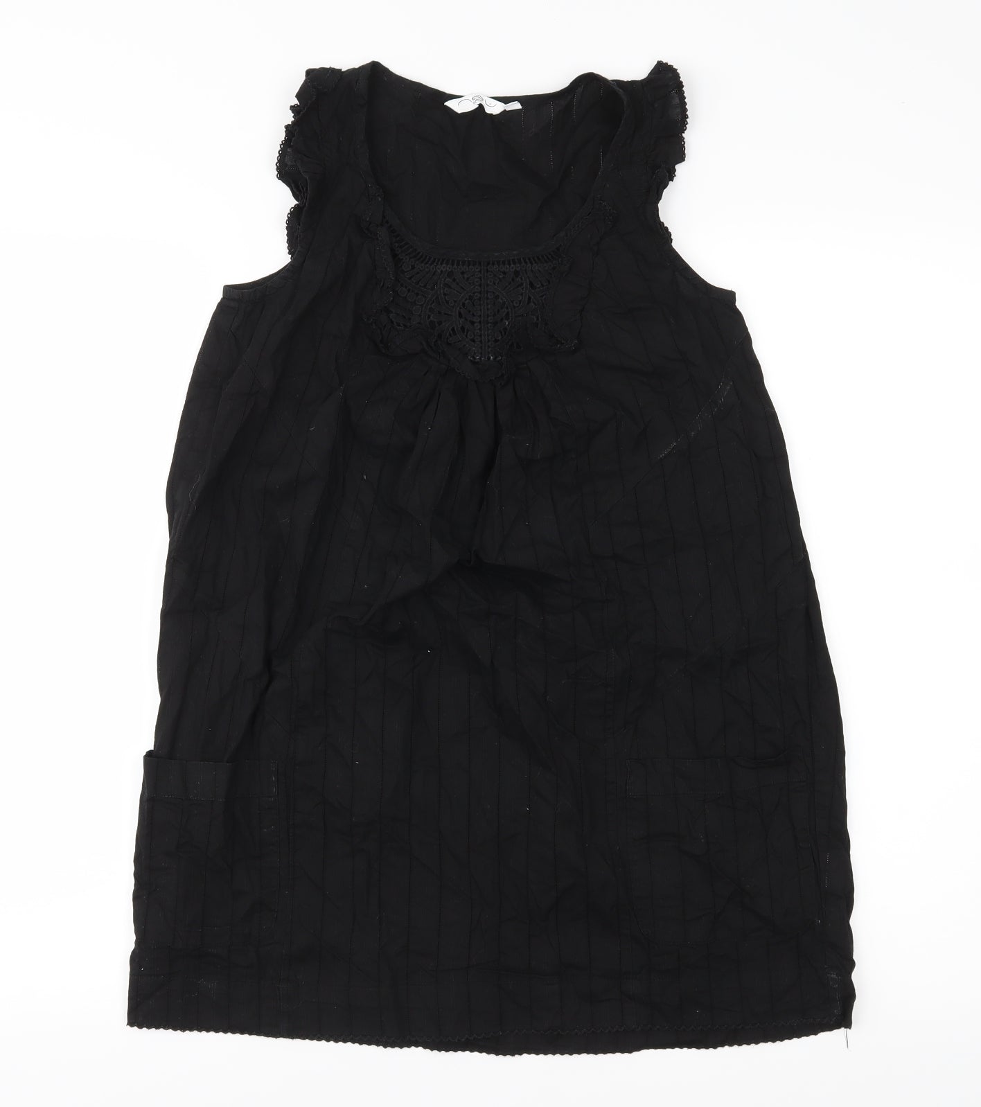 Womens UK Size 8 New Look Black Basic Blouse