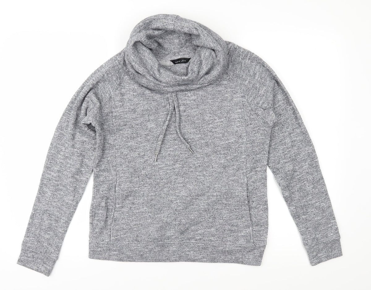 Additional front view of New Look women’s grey jersey pullover sweatshirt, size S
