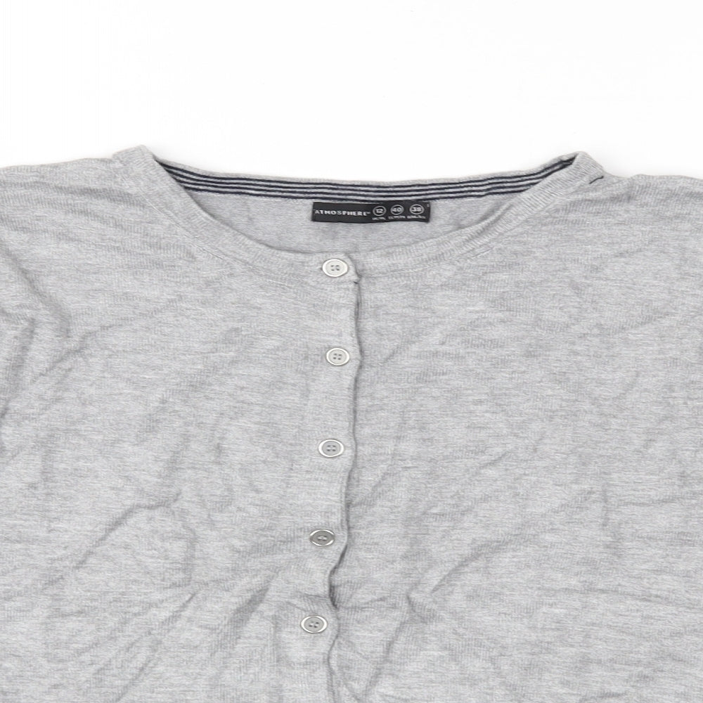 Atmosphere Womens Grey  Knit Cardigan Jumper Size 12