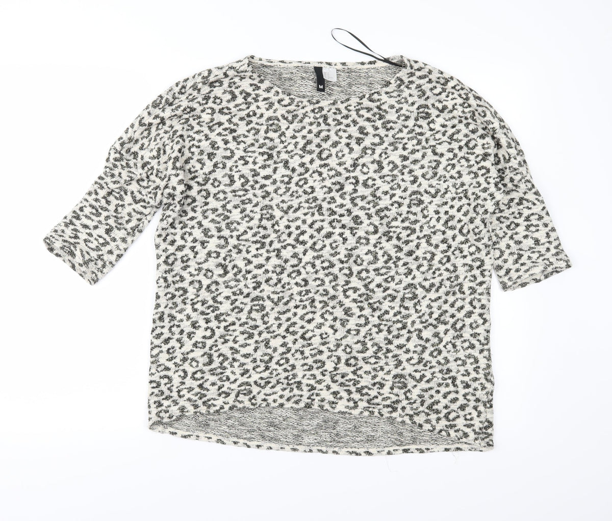 Additional front view of Divided women’s beige animal print knit jumper, size M