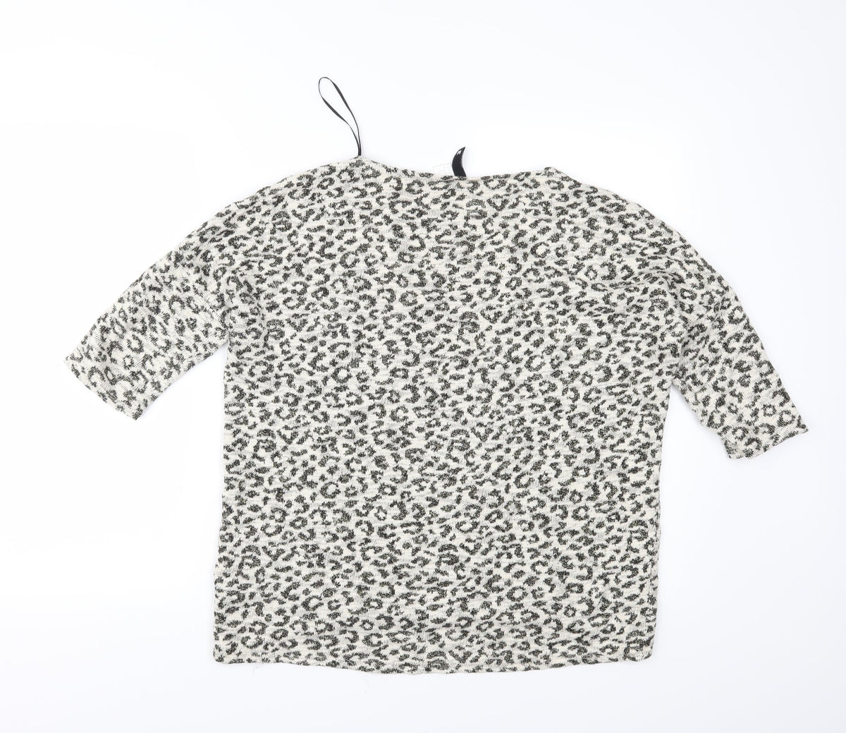 Back view of Divided women’s beige animal print knit jumper, size M