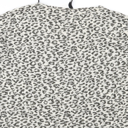 Brand and care label for Divided women’s beige animal print knit jumper, size M