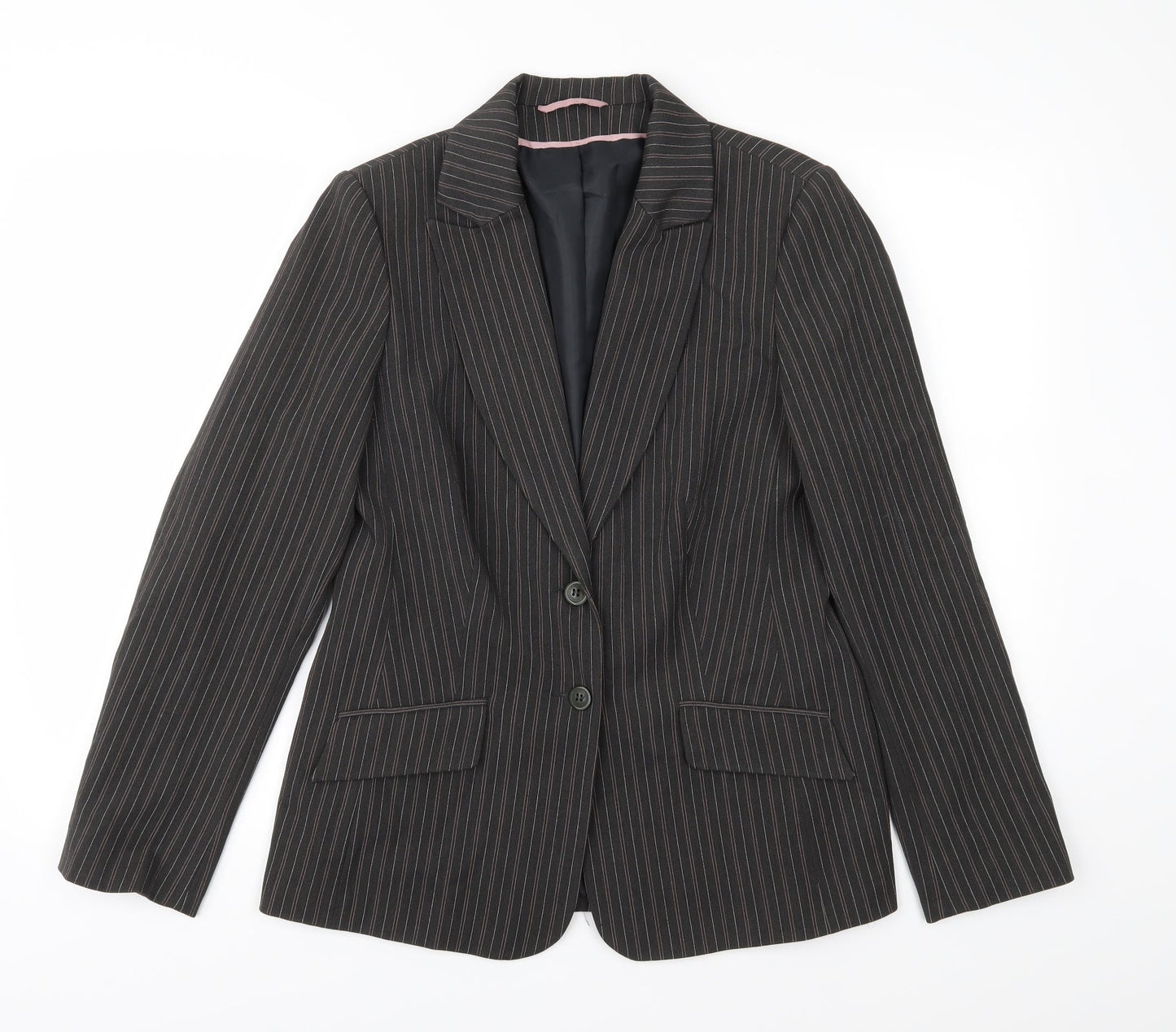 Berkertex Womens Black Striped  Jacket Suit Jacket Size 14