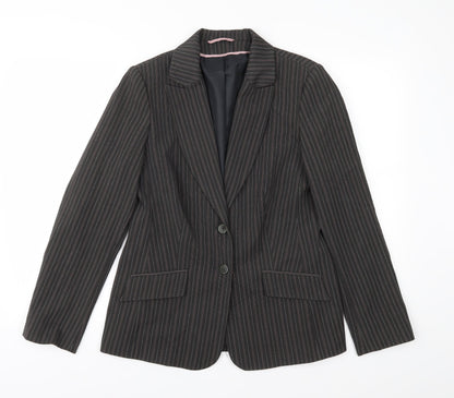 Berkertex Womens Black Striped  Jacket Suit Jacket Size 14