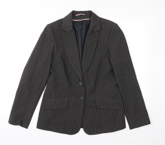 Berkertex Womens Black Striped  Jacket Suit Jacket Size 14