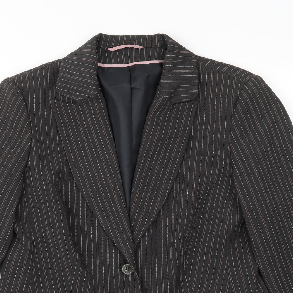 Berkertex Womens Black Striped  Jacket Suit Jacket Size 14