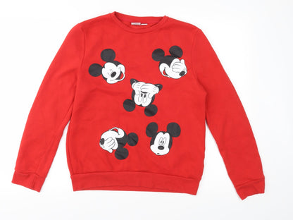Womens UK Size S Disney Red Pullover Sweatshirt