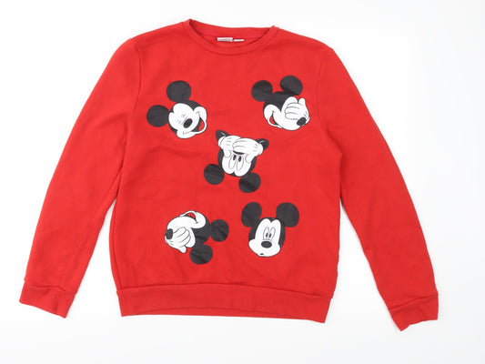 Womens UK Size S Disney Red Pullover Sweatshirt