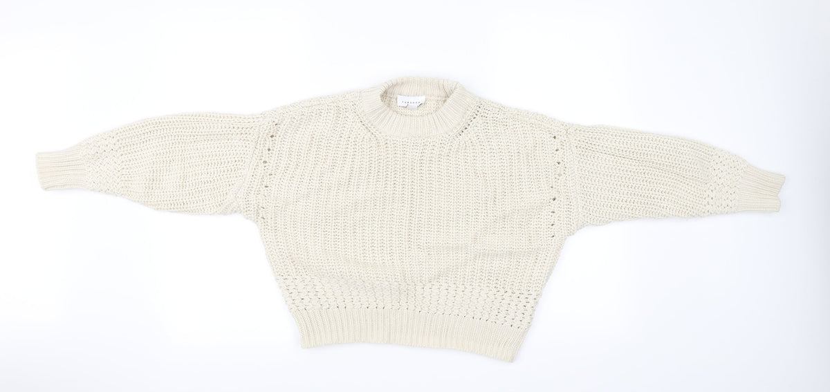 Additional front view of Topshop women’s ivory jumper, size XS