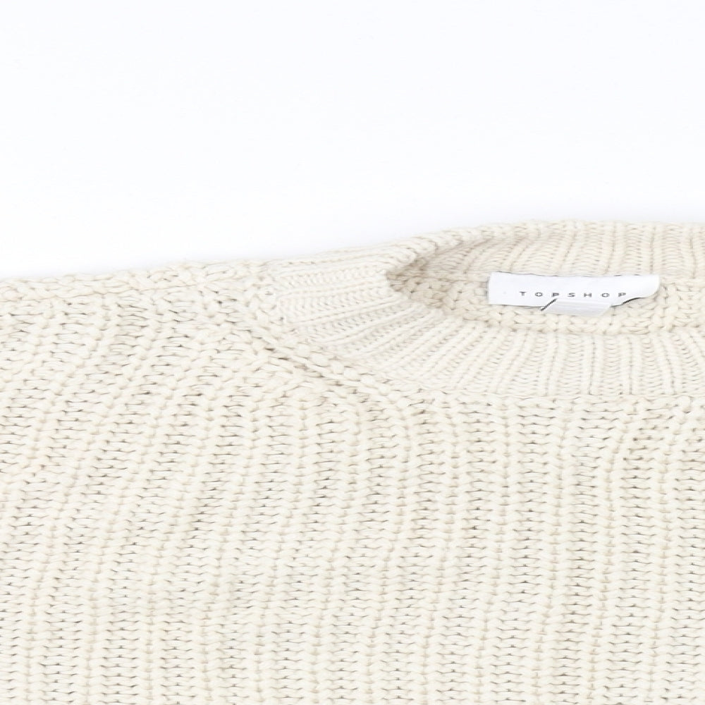 Close-up detail of Topshop women’s ivory jumper, size XS