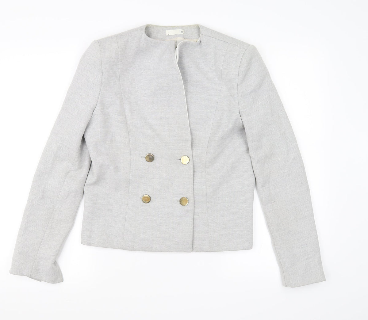 Additional front view of st women’s grey jacket blazer, size UK 38
