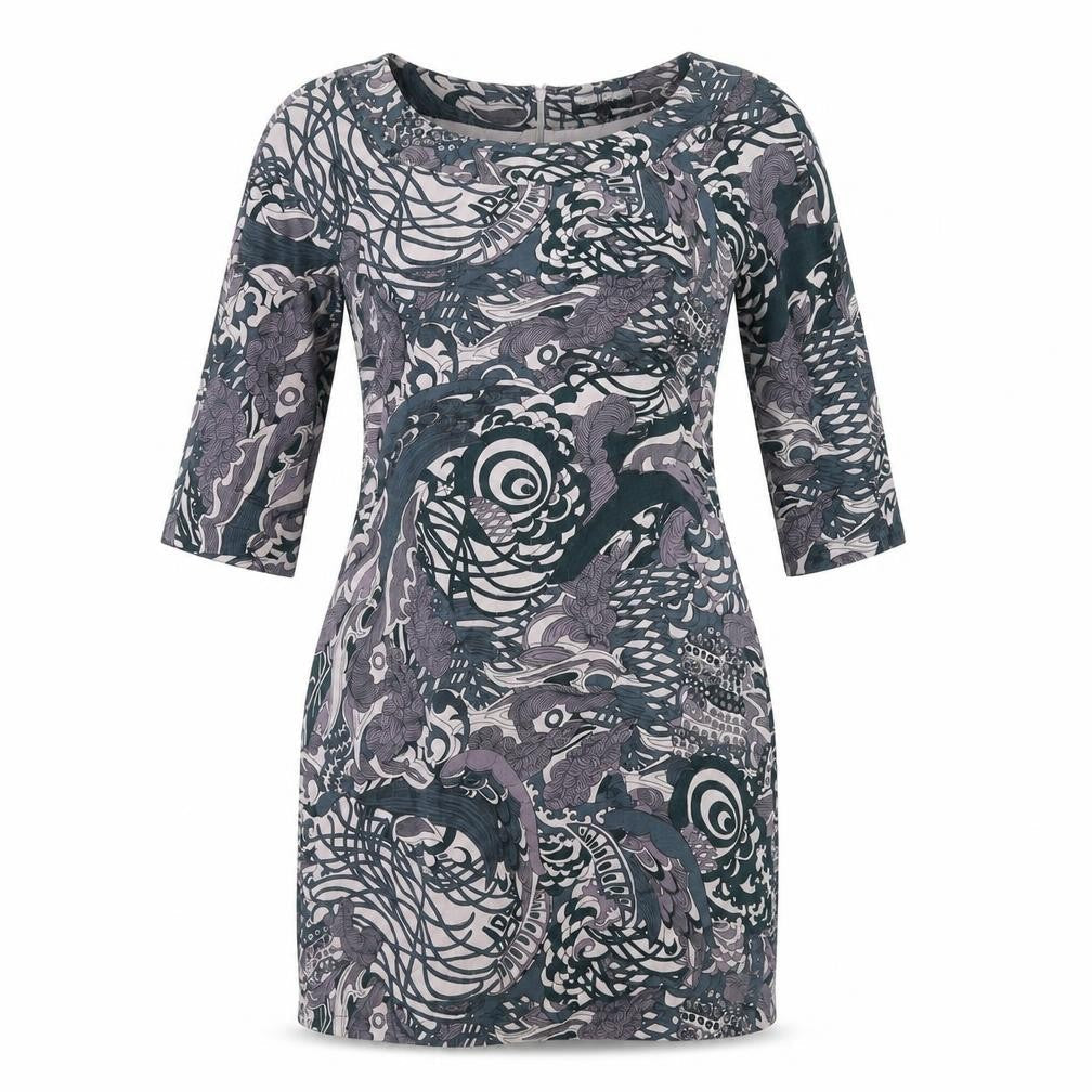 Front view of Great Plains women’s green floral fit & flare, size S
