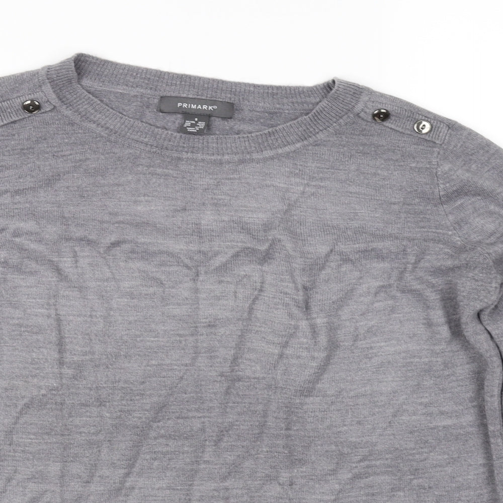 Close-up detail of Primark women’s grey jumper, size S