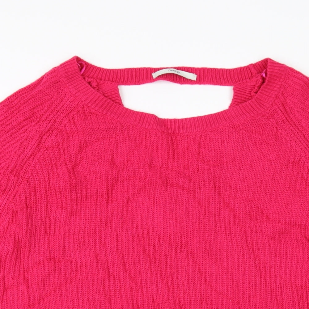 Close-up detail of George women’s orange jumper, size UK 14