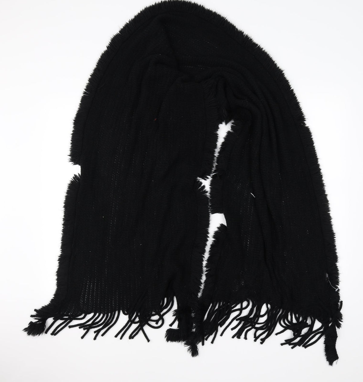 Front view of Preworn women’s black scarf